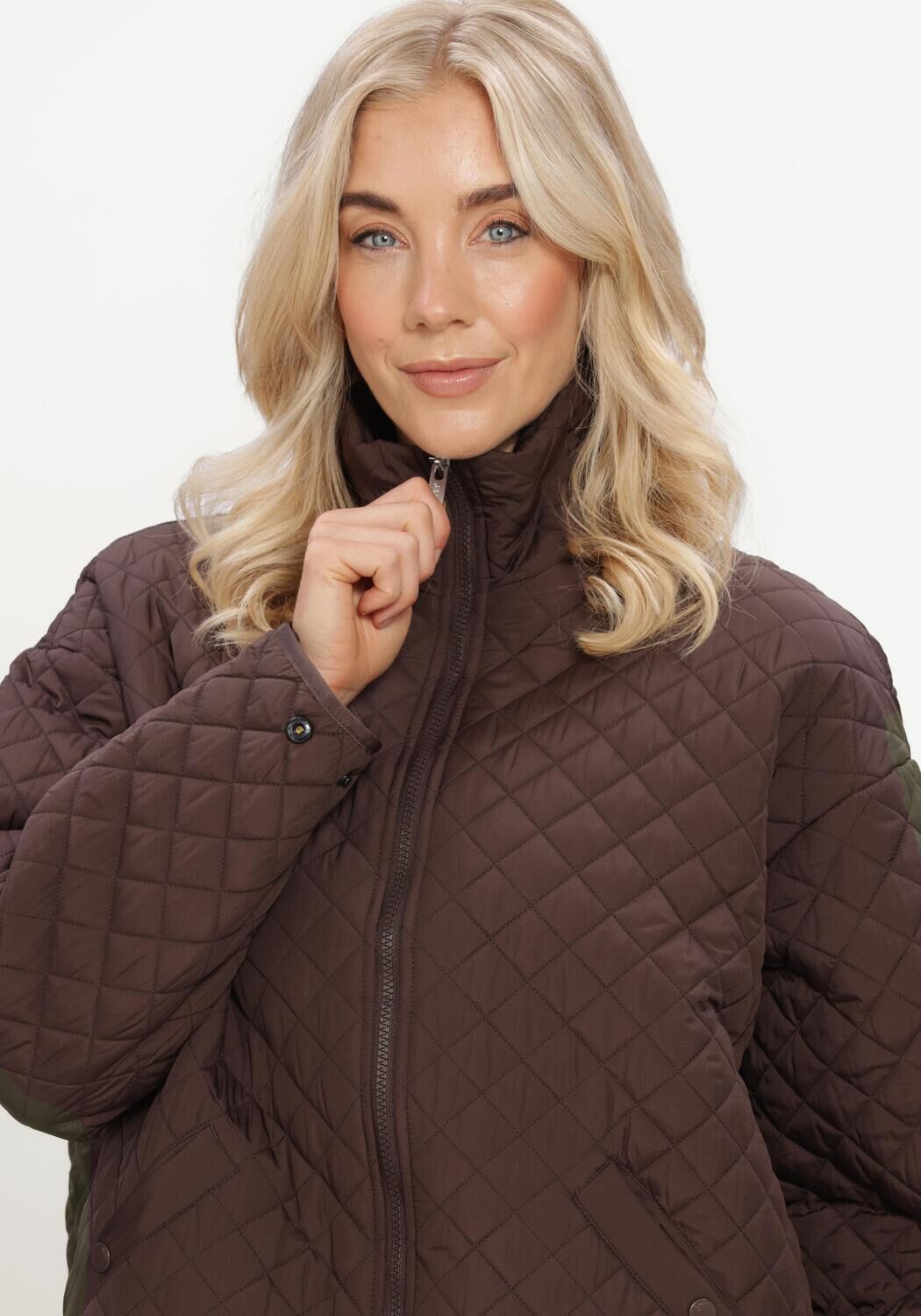 Bruine AIM'N Gewatteerde jas OVERSIZED QUILTED JACKET - large