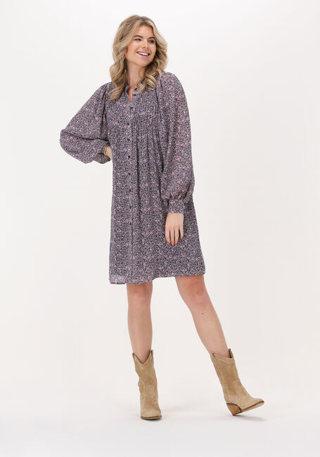 Paarse MSCH COPENHAGEN Mini jurk HEDDE RIKKELIE LS SHIRT DRESS AOP - large