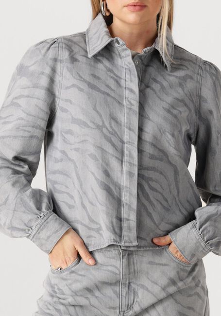 Grijze POM AMSTERDAM  BLOUSE DENIM ANIMAL PRINT - large