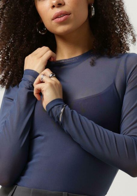 Blauwe VANILIA Top MESH LONGSLEEVE - large