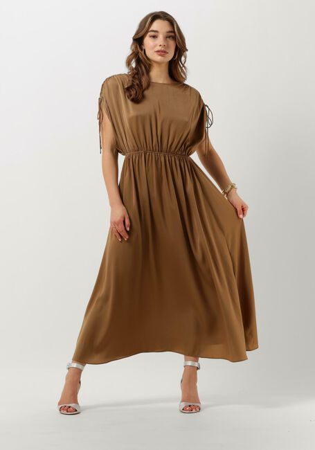 SECOND FEMALE Robe midi MINGAI DRESS en camel - large