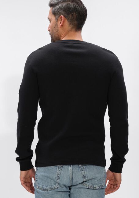 CALVIN KLEIN Polo BADGE WAFFLE LS TEE en noir - large