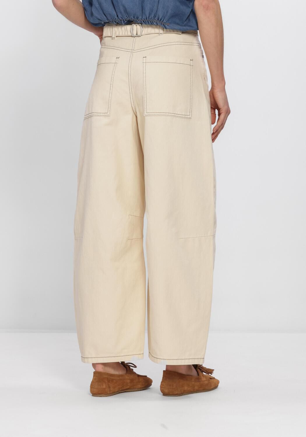 OBJECT OBJMIO ANDREA MW CROPPED TWILL JEANS Jeans en beige - large