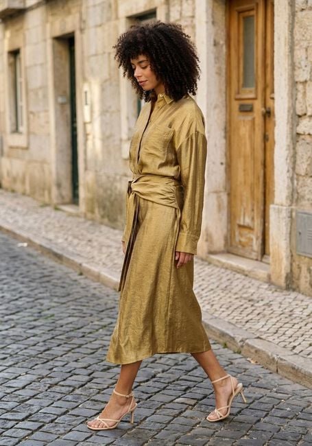 JOSH V Jupe midi JAIME en or - large