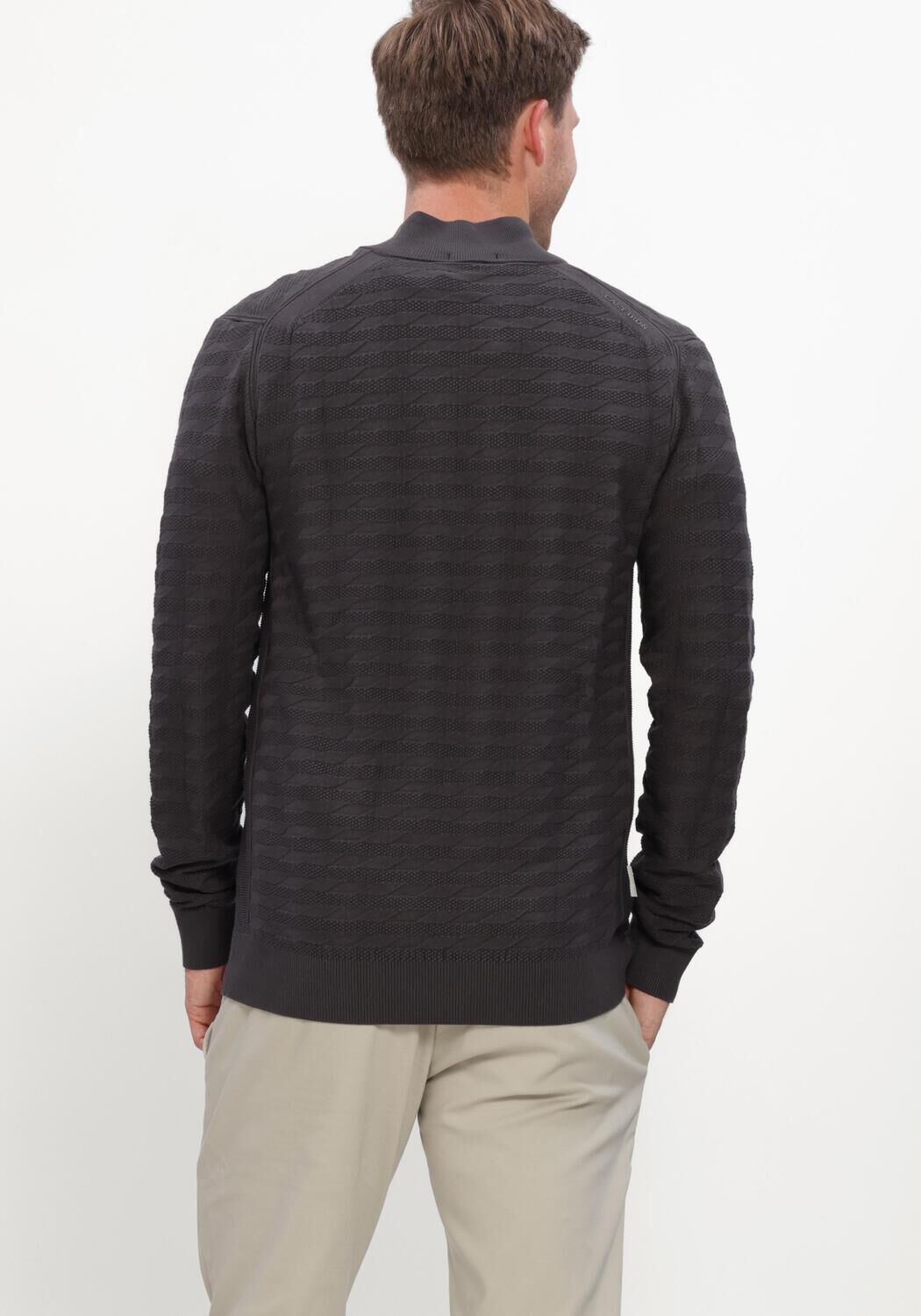 CAST IRON Pull HALF ZIP COLLAR SLIM FIT COMFORT BLEND Gris fonc&eacute; - large