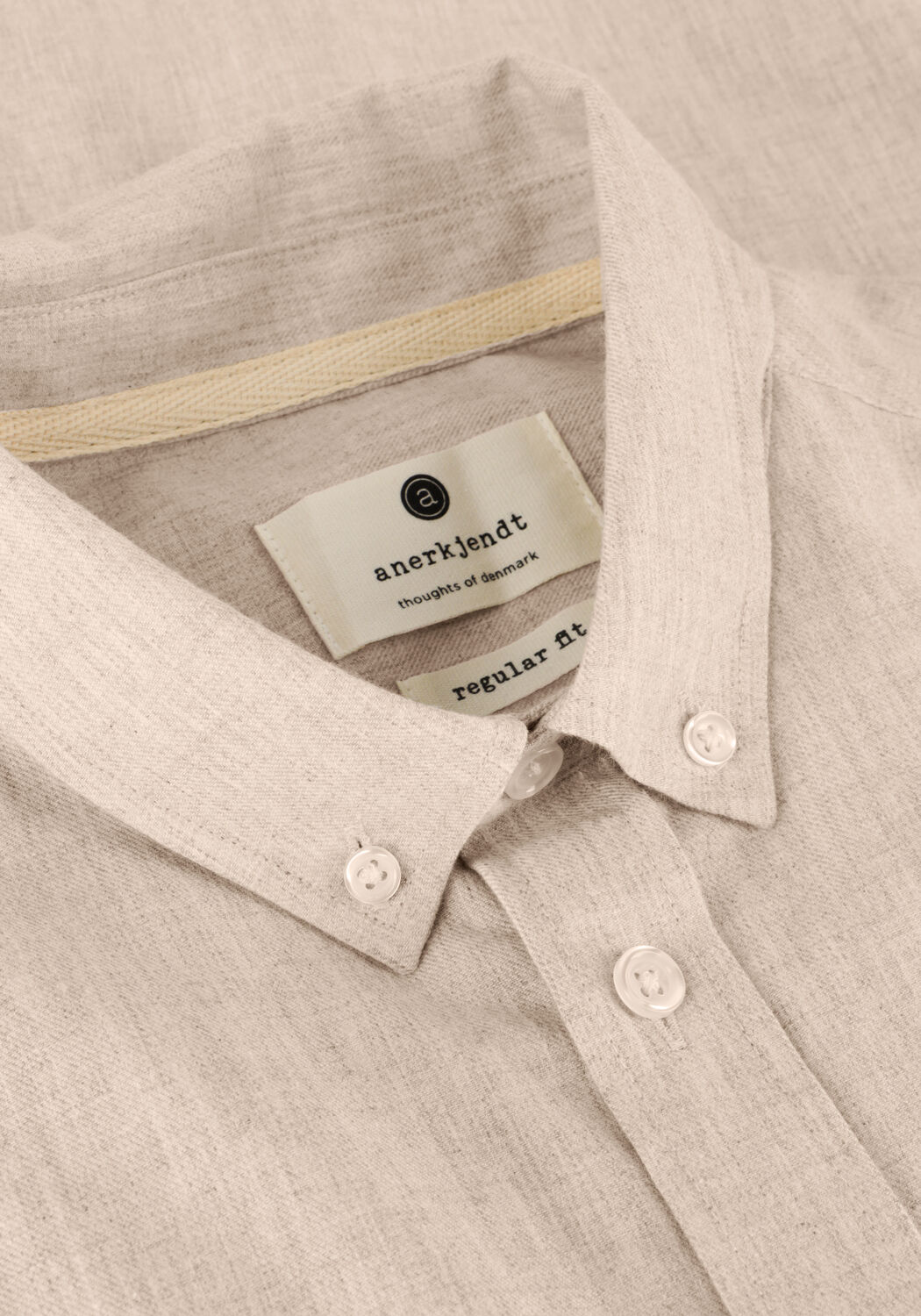 Beige ANERKJENDT Casual overhemd AKKONRAD MELANGE SHIRT - large