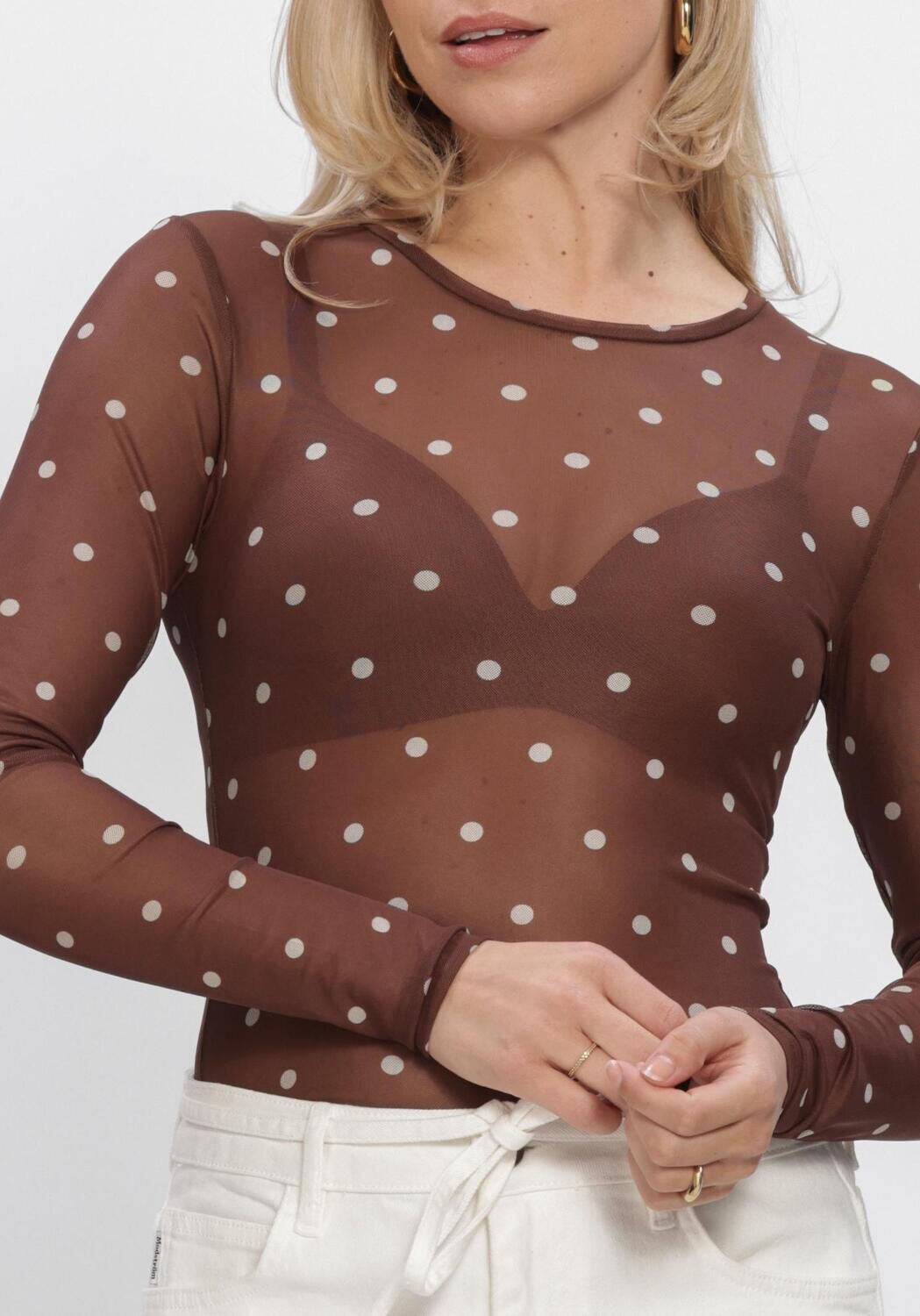 Bruine NEO NOIR  ELLA DOT BLOUSE - large