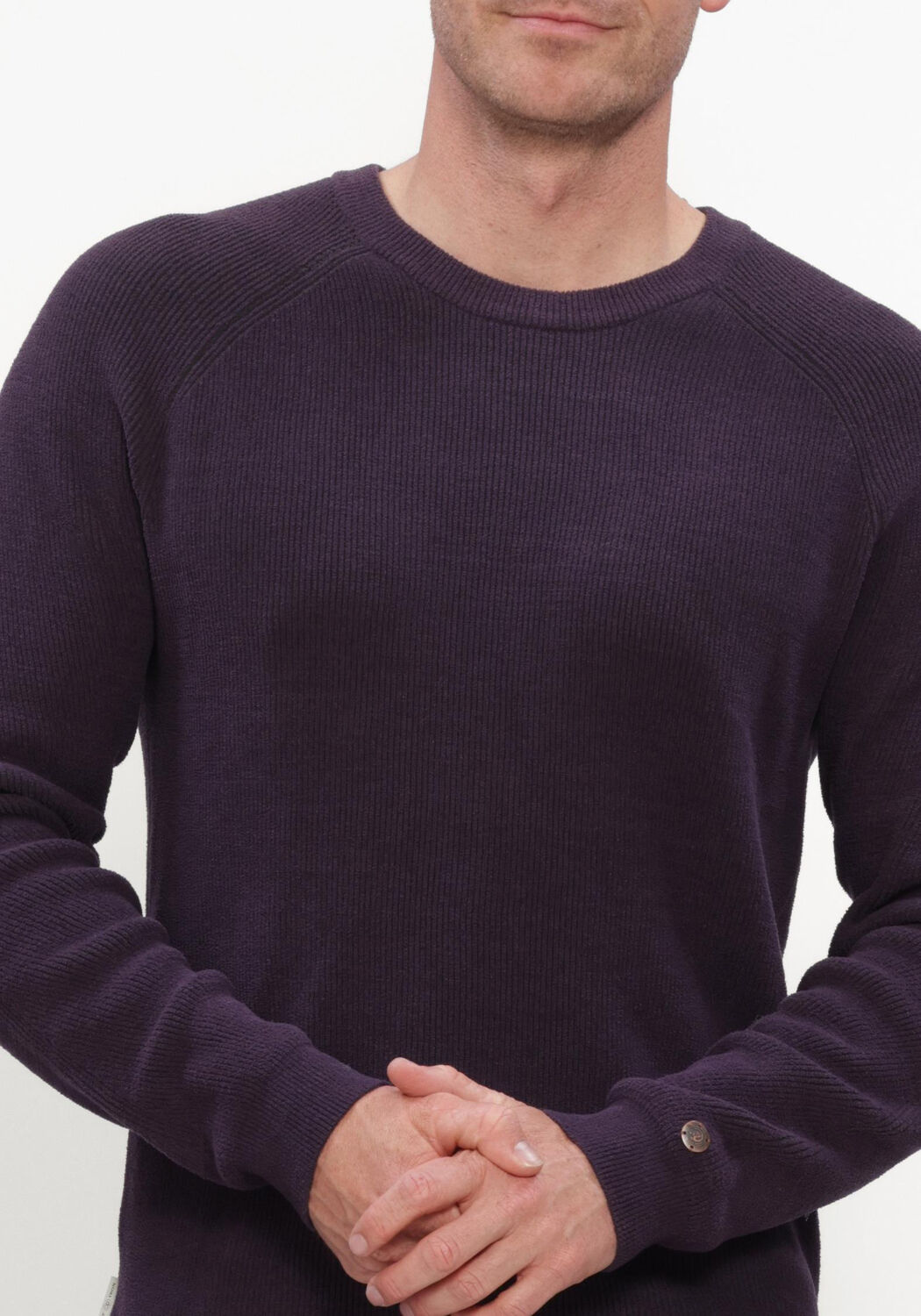 Paarse CAST IRON Trui CREWNECK REGULAR FIT SOFT BLEND - large