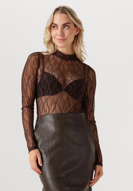 CO'COUTURE Haut MERCY MESH TURTLENECK en marron - large