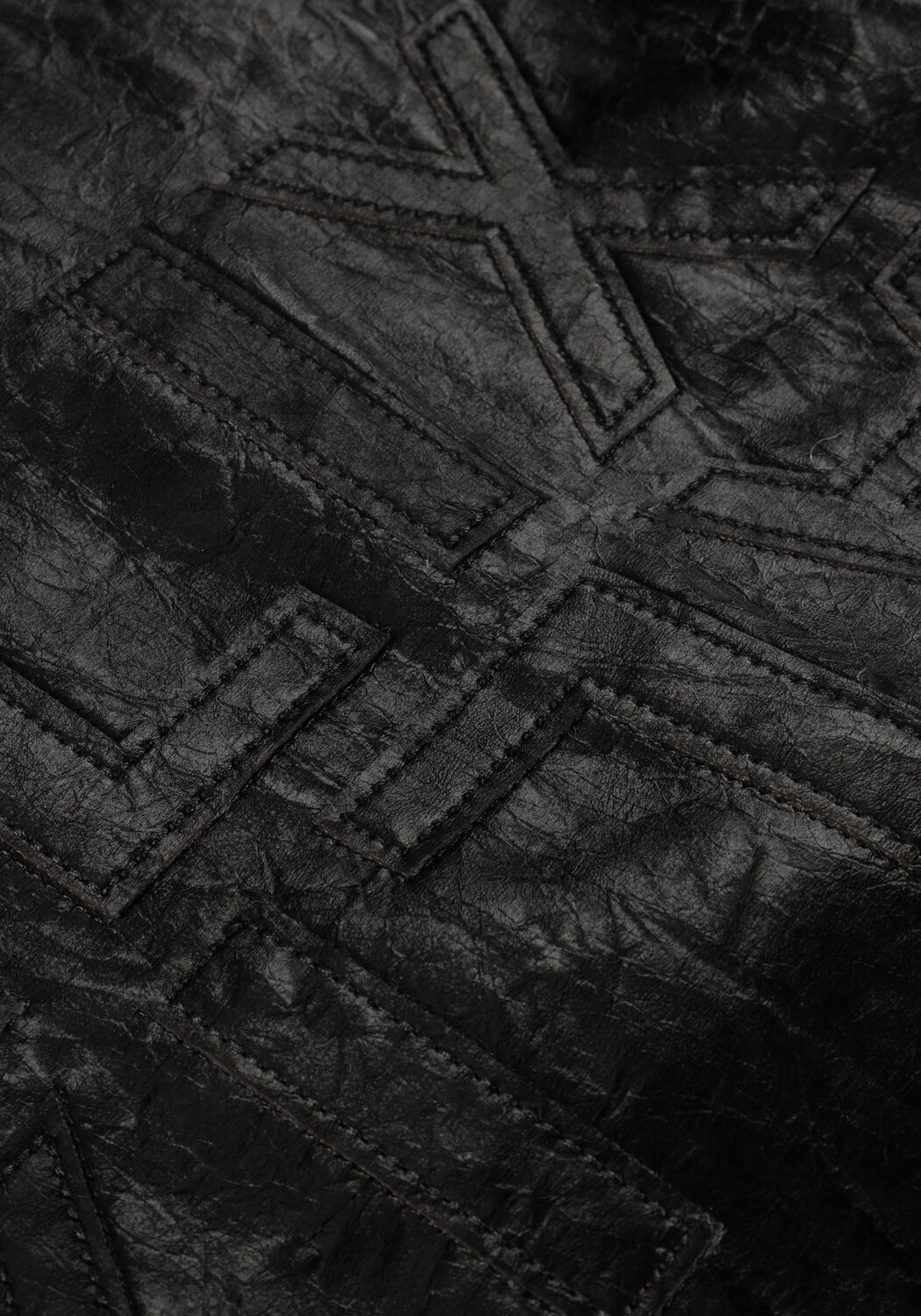 ALIX THE LABEL Jack LADIES WOVEN VELVET LEATHER BOMBER en noir - large