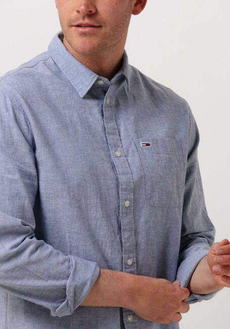 TOMMY JEANS Chemise décontracté TJM REG LINEN BLEND SHIRT en bleu - large