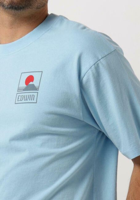 EDWIN T-shirt SUNSET ON MT FUJI TS SINGLE JERSEY Bleu clair - large