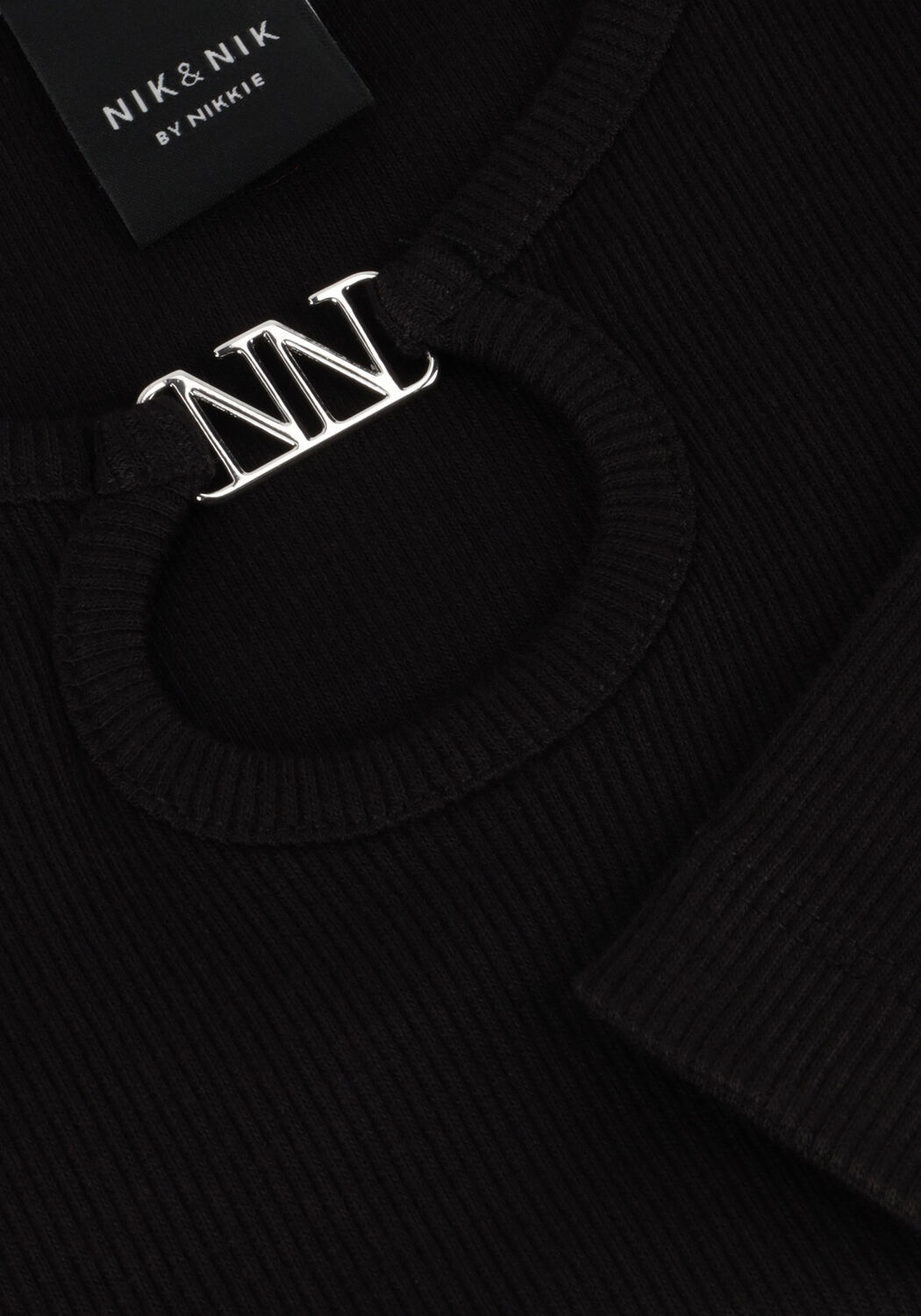 NIK & NIK Haut PRESLEY LS RIB TOP en noir - large