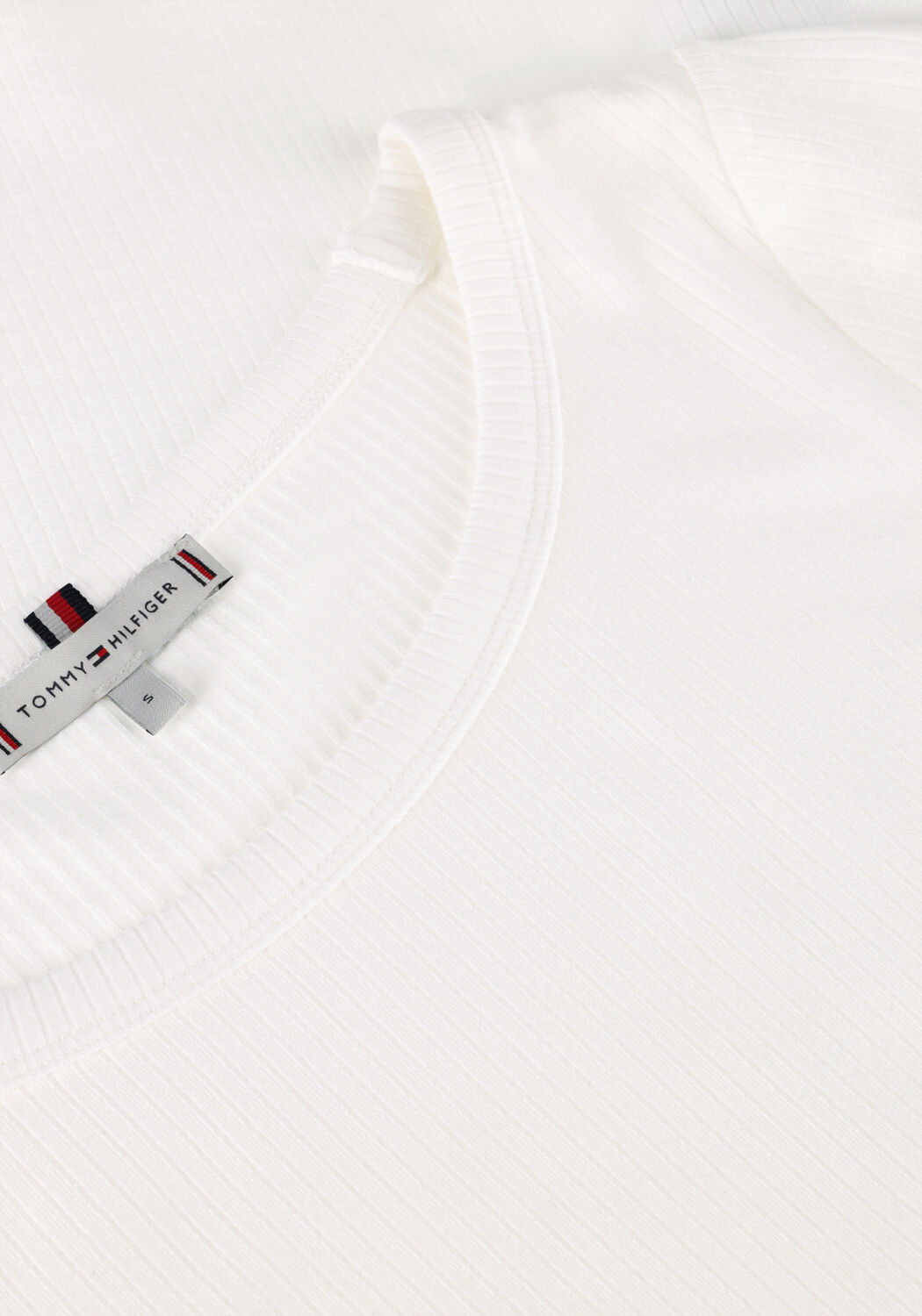TOMMY HILFIGER T-shirt SLIM 5X2 RIB C-NK SS en blanc - large