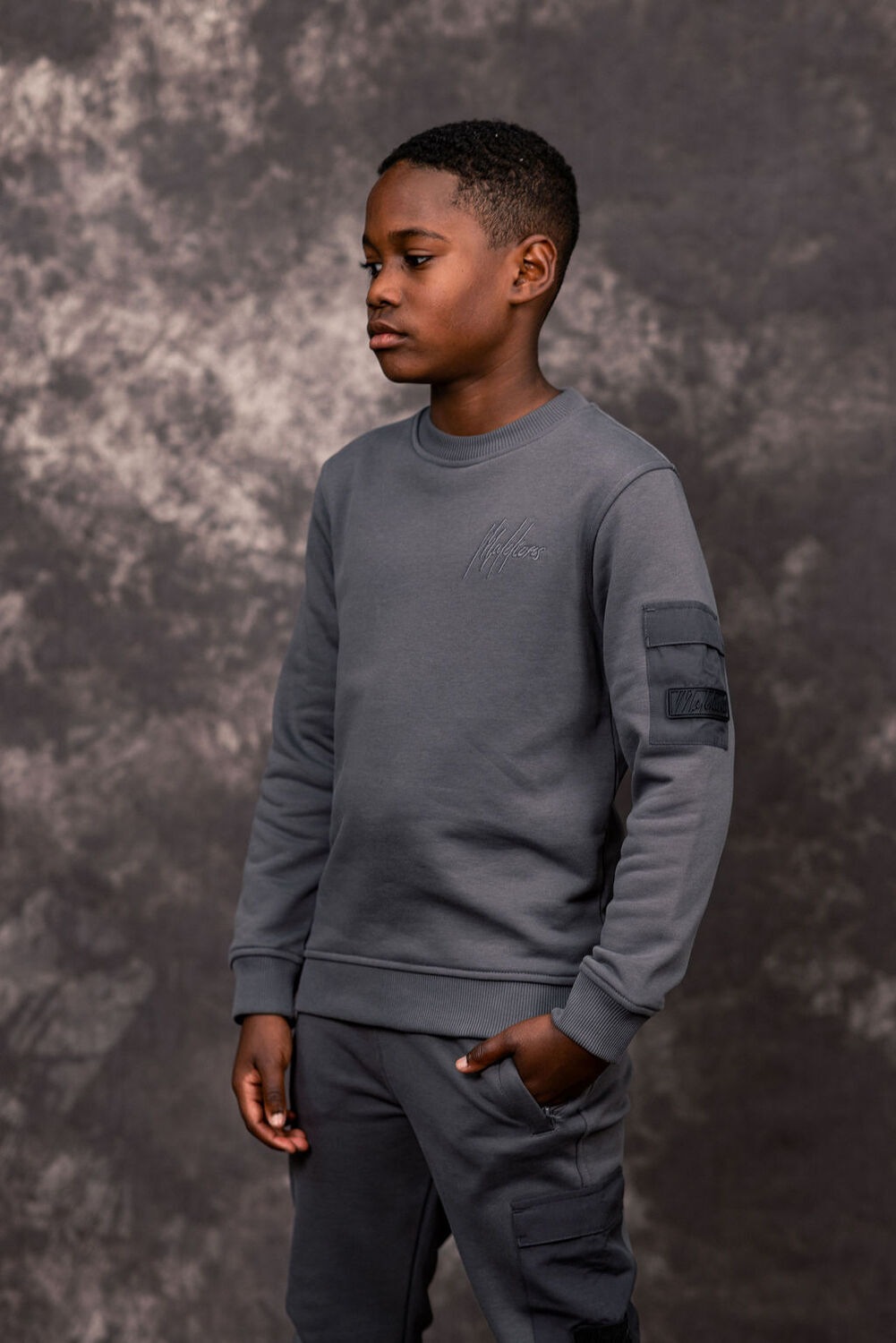 Donkergrijze MALELIONS Sweater POCKET SWEATER - large