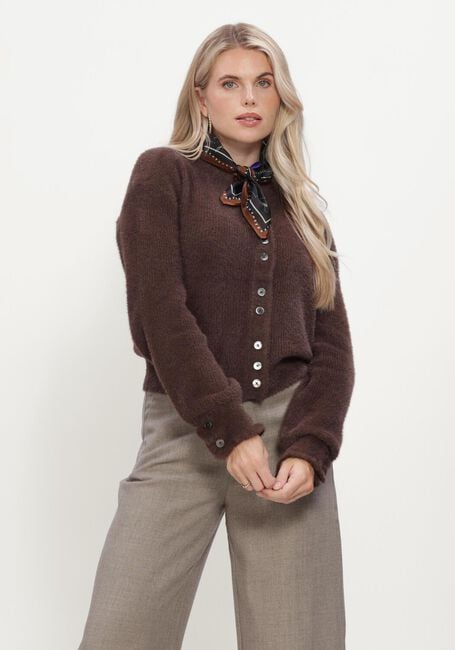 RUBY TUESDAY VIVETT FLUFFY KNIT CARDIGAN Pulls & Gilets en marron - large