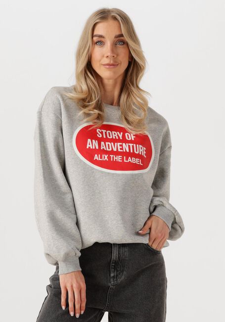 Grijze ALIX THE LABEL Sweater LADIES KNITTED ADVENTURE SWEATER - large