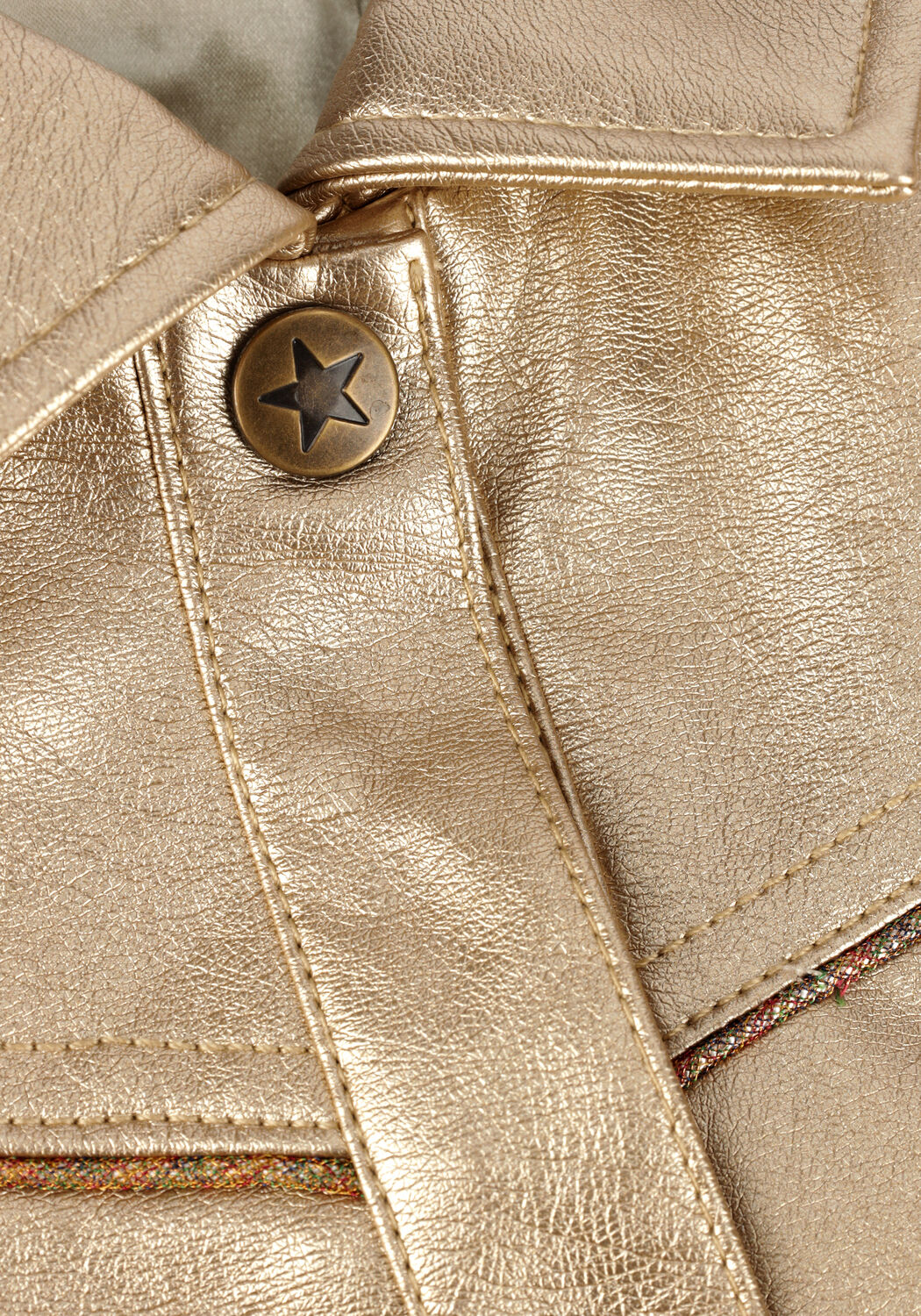 LIKE FLO Veste en cuir IMI LEATHER JACKET en or - large