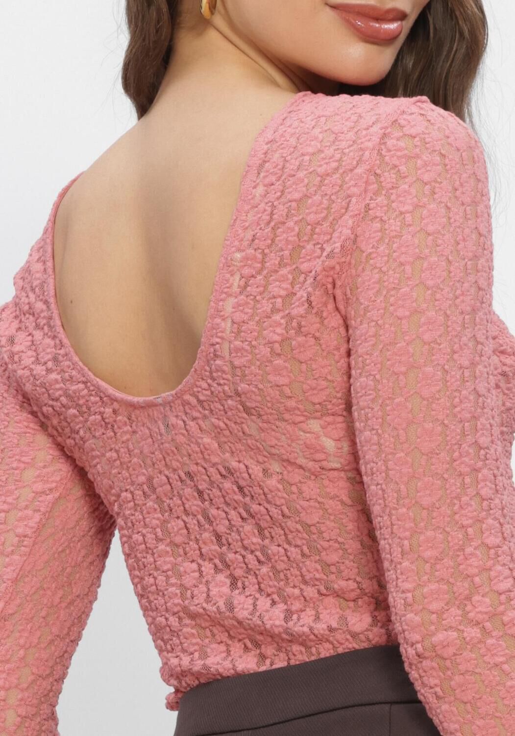 DANTE6 GIVA LACE LAYERING TOP Hauts & T-shirts en rose - large