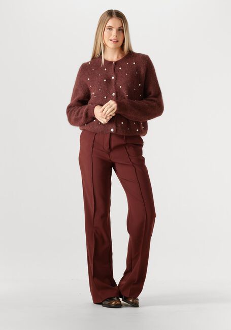 Bruine AAIKO Trui LORYS PEARLS CARDIGAN - large