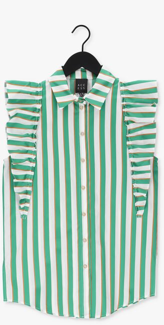 Groene ACCESS Blouse STRIPED SHIRT WITH RUFFLE SLEEVES - large