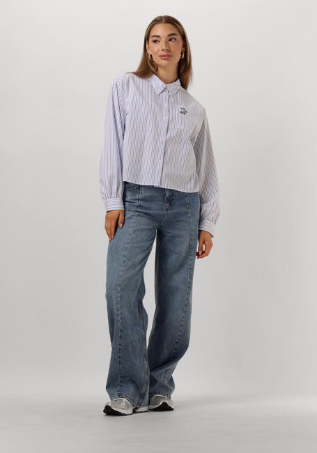 Blauwe ALIX THE LABEL Wide jeans LADIES WOVEN SOFT DENIM WIDE LEG PANTS - large