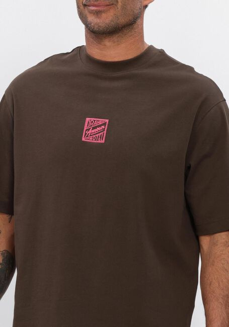 SELECTED MEN T-shirt SLHRELAXBROCK SS TEE HOTEL  AMOUR en marron - large