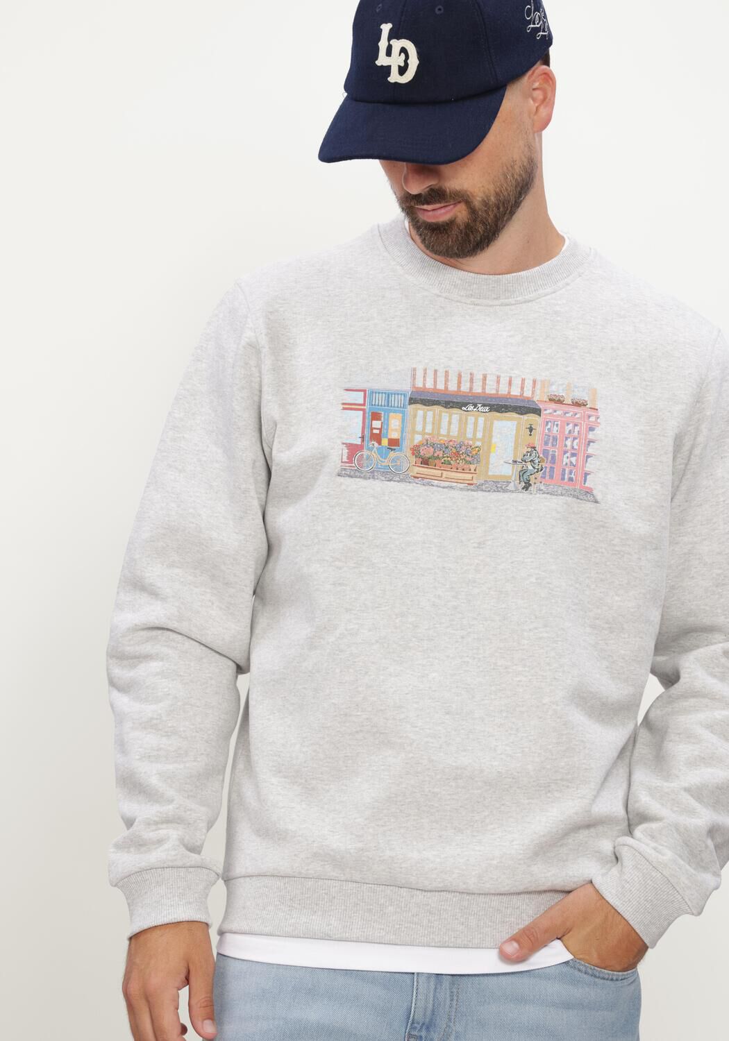 Grijze LES DEUX Sweater MARKET SWEATSHIRT - large