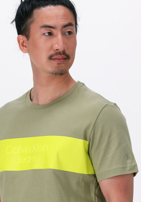 CALVIN KLEIN T-shirt BLOCKING INSTITUTIONAL TEE Olive - large