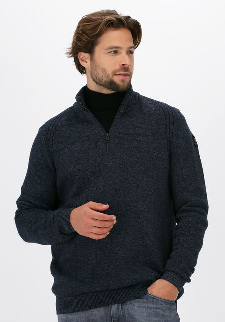 VANGUARD Pull HALF ZIP COLLAR COTTON GRINDLE Bleu fonc&eacute; - large