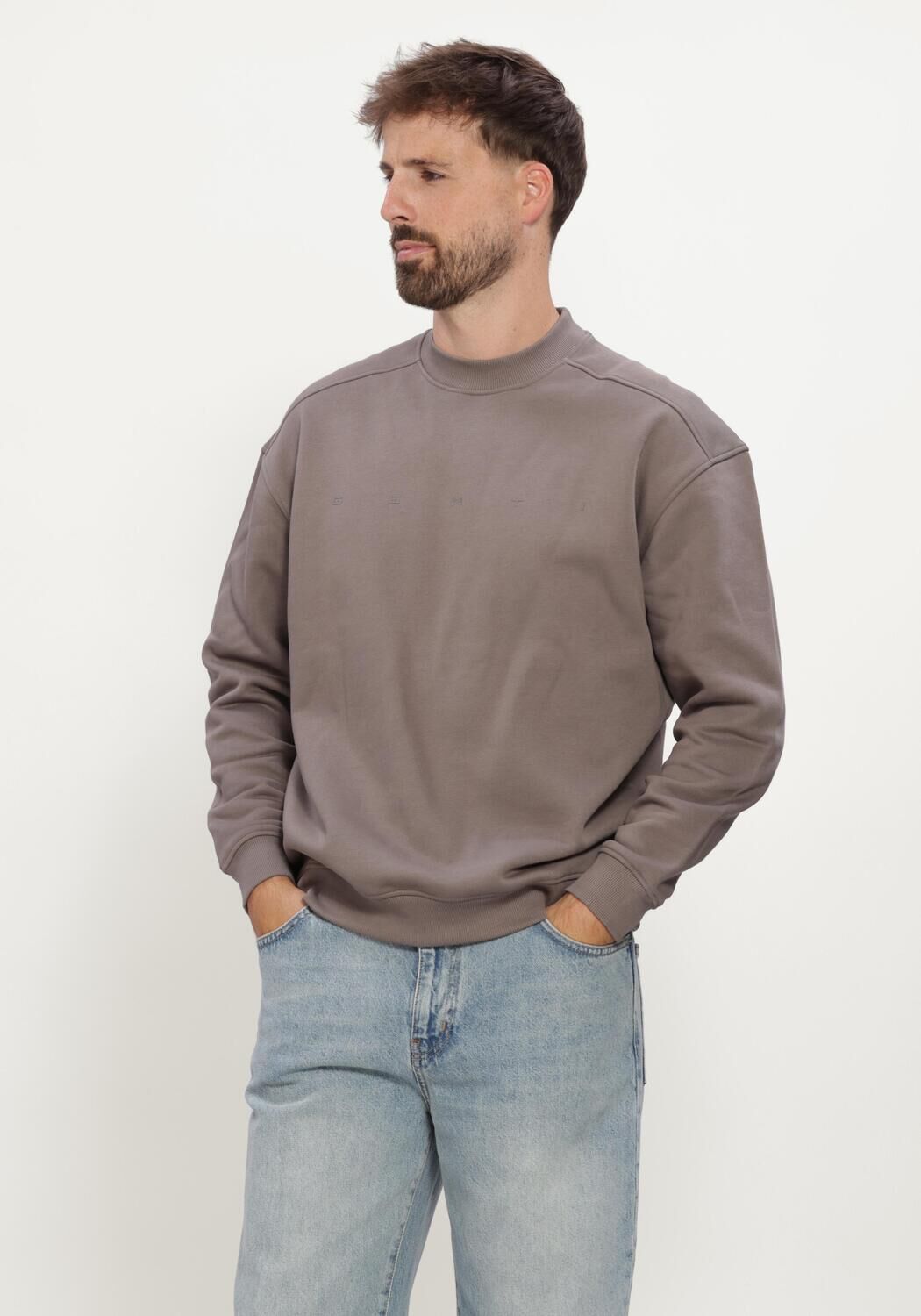 Taupe GENTI Truien/vesten SWEAT CREW - large
