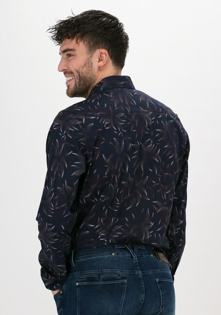 Donkerblauwe VANGUARD Casual overhemd LONG SLEEVE SHIRT PRINT ON FIN - large
