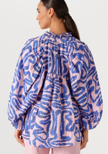 POM AMSTERDAM BLOUSE WAVES PINK LINEN Blouses en multicolore - large