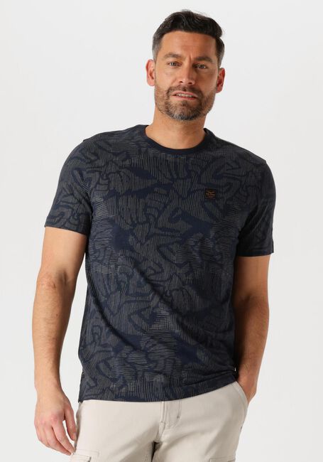 Blauwe PME LEGEND T-shirt SHORT SLEEVE R-NECK SLUB JERSEY AOP - large