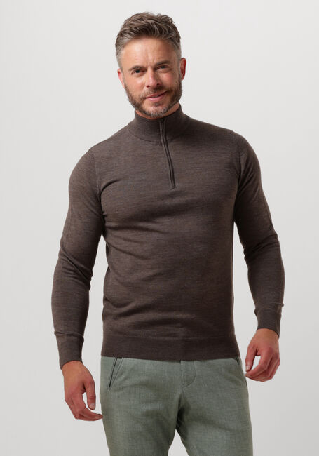 PROFUOMO Pull PULLOVER HALF ZIP en taupe - large