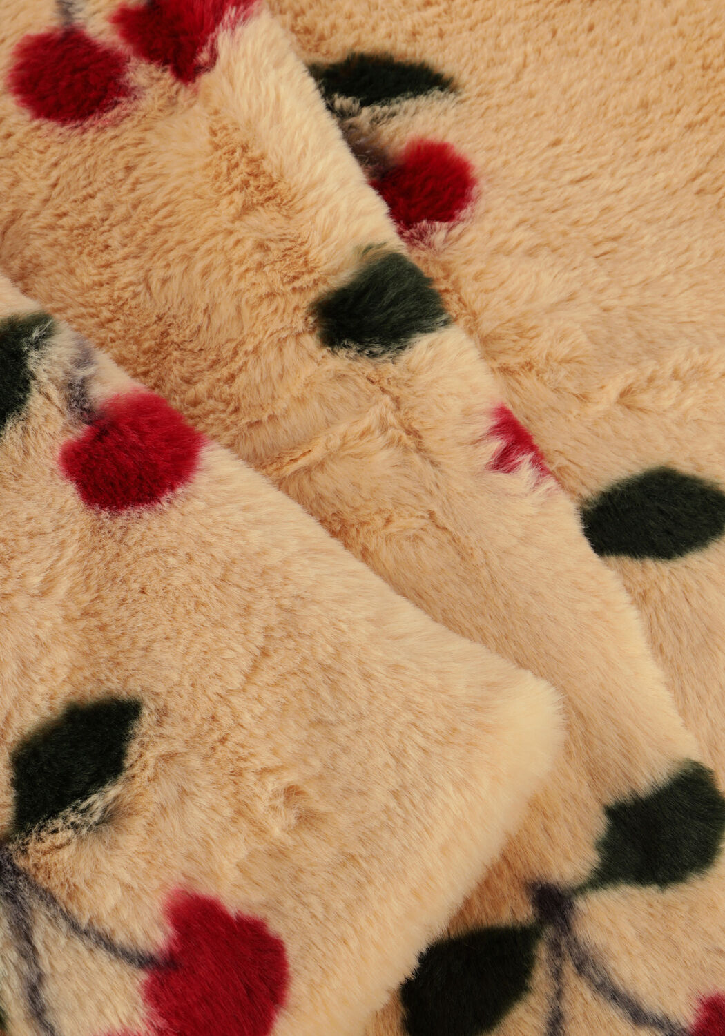 Beige KONGES SLOJD Faux fur jas FUZZIE COAT GRS - large