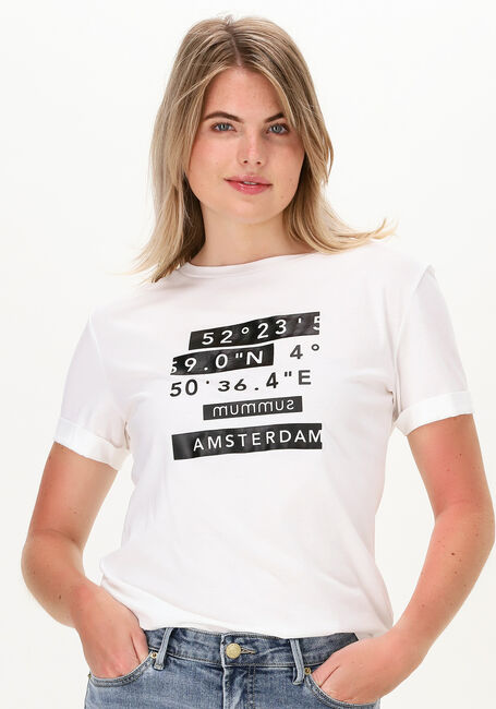 SUMMUM T-shirt TEE COORDINATE ARTWORK COTTON  en blanc - large