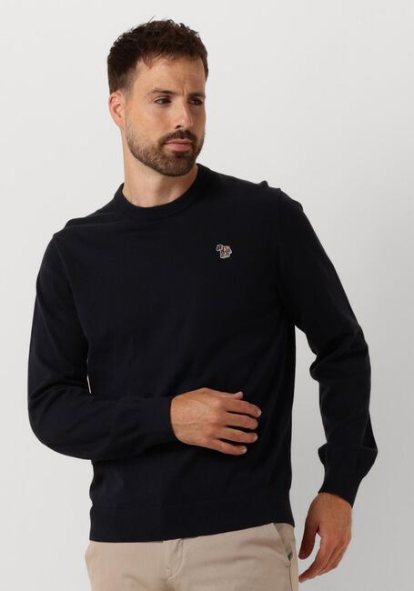 PS PAUL SMITH Pull MENS SWEATER CREW NECK ZEB BAD Bleu foncé - large
