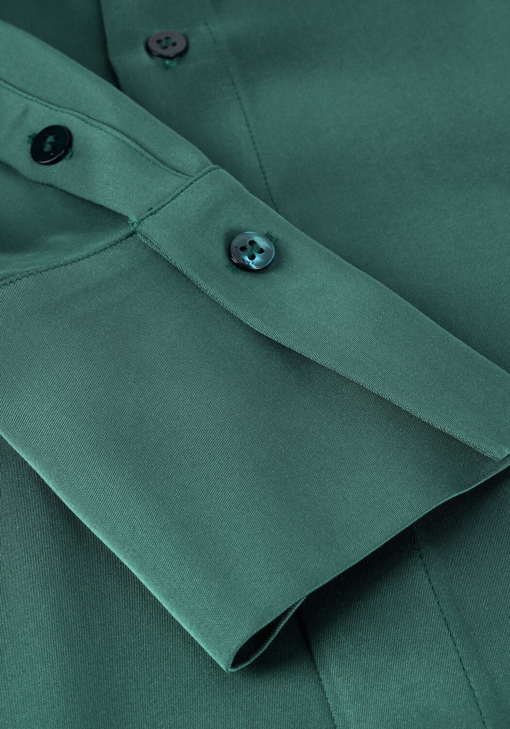 Groene VANILIA  SATIN WRAP BLOUSE - large