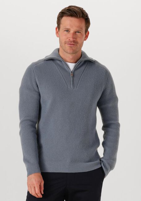Grijze PROFUOMO Trui PULLOVER HALF ZIP - large