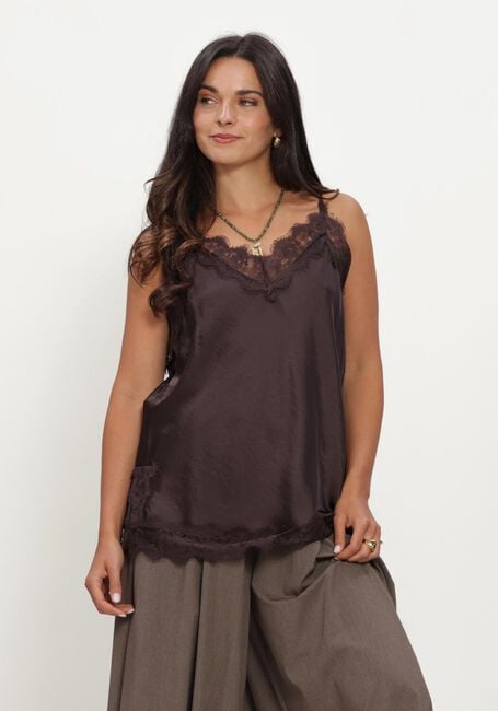 Bruine SUMMUM Top TOP SATIN - large