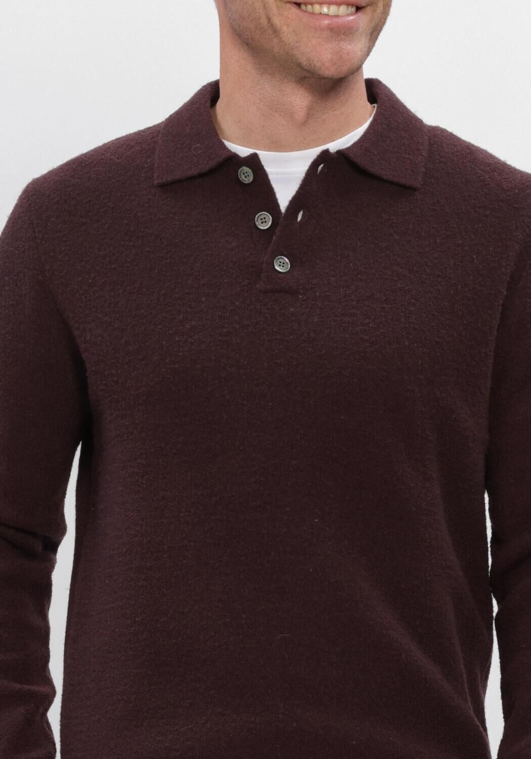 Bordeaux PROFUOMO Polo BOILED WOOL - large