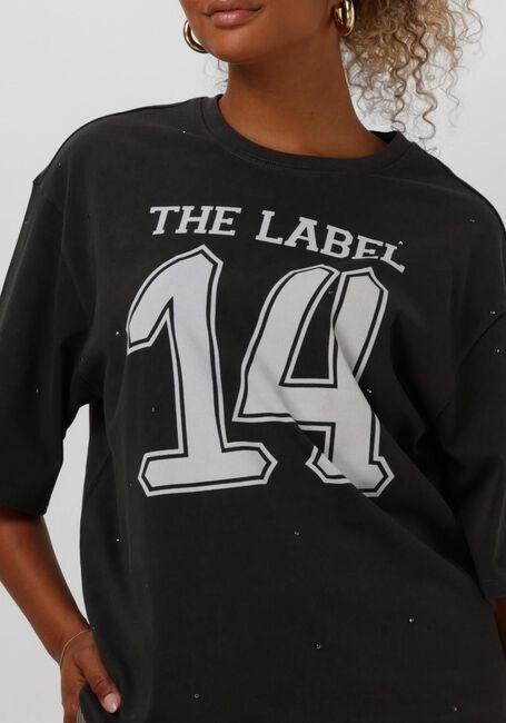ALIX THE LABEL T-shirt LADIES KNITTED SPORTY STUDS T-SHIRT Gris foncé - large