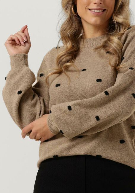 Beige OBJECT Trui JEVE NONSIA L/S PULLOVER - large