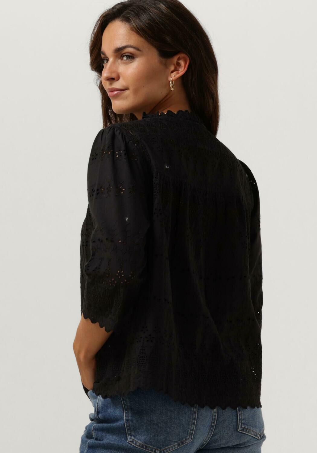 Zwarte SCOTCH SODA Top BRODERIE ANGLAISE TOP Omoda