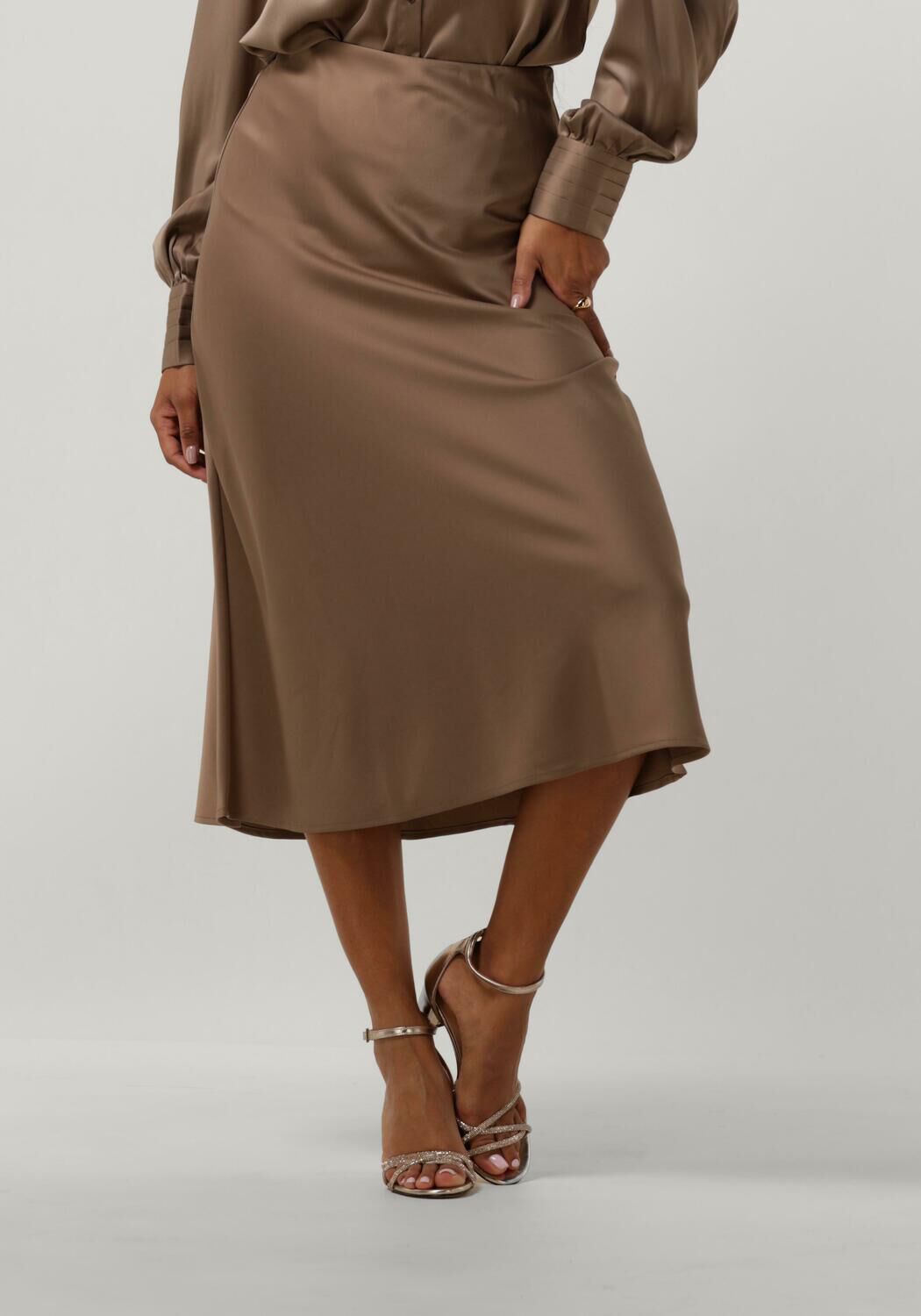 Y.A.S. Jupe midi YASPELLA HW MIDI SKIRT S. en marron Omoda