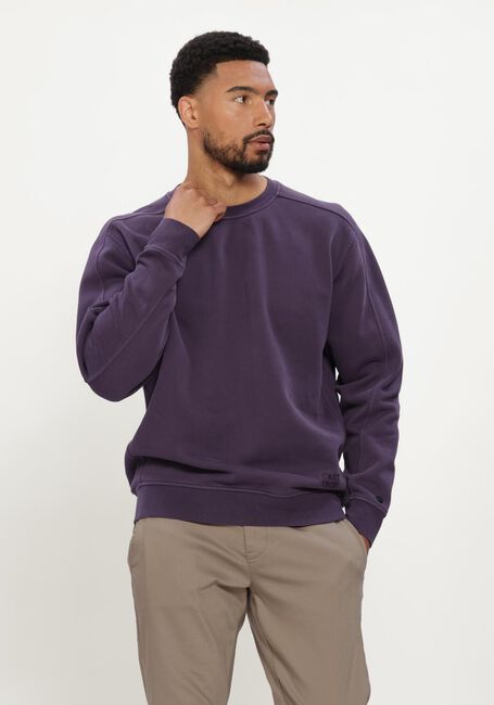 Paarse CAST IRON Trui CREWNECK RELAXED FIT PEACHED OVERDYED - large