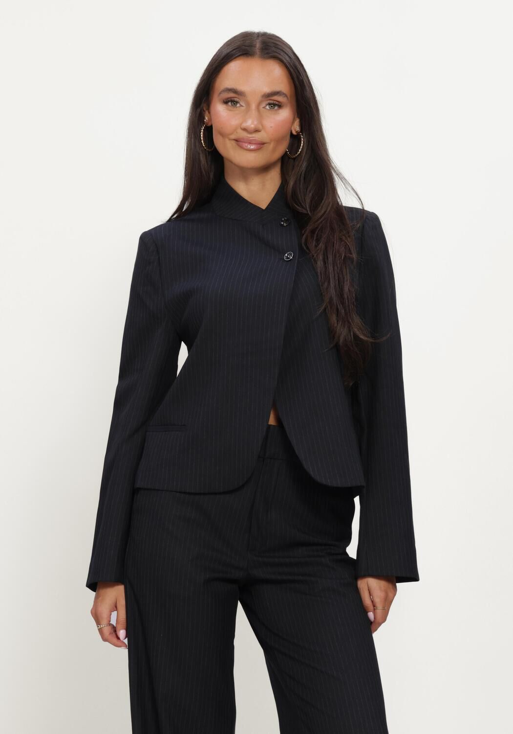 Donkerblauwe NEO NOIR Blazer TIRIA SLIM PINSTRIPE BLAZER