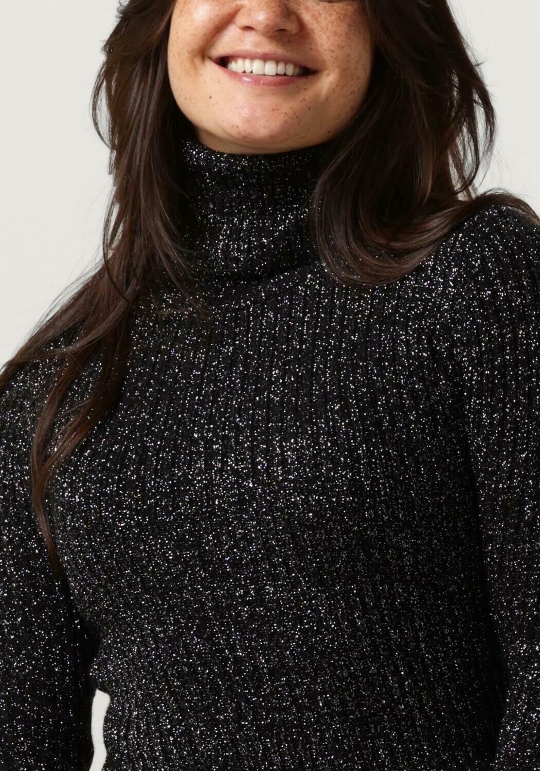 Antraciet ACCESS Coltrui LUREX KNITTED TURTLENECK TOP Omoda