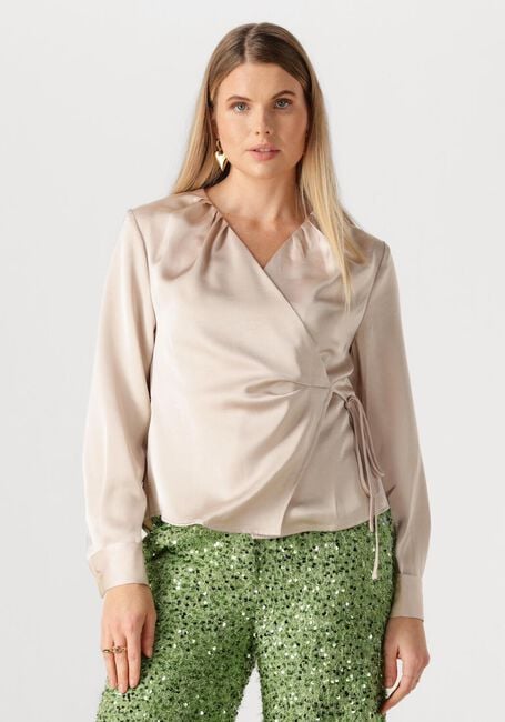 Beige NEO NOIR  CAPRINA HEAVY SATEEN BLOUSE - large